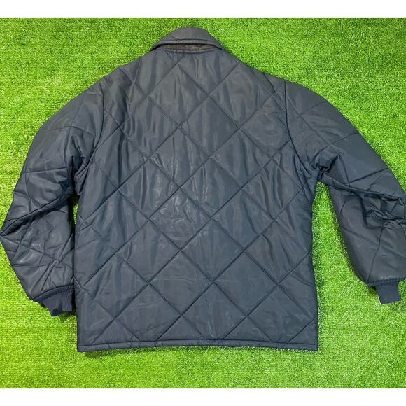 Vintage 1980s Big Smith Work Jacket Large Zip Up Pockets Quilted Blue EUC - Picture 7 of 7